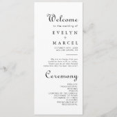 Calligraphy Classic Minimalistisch Wedding Program Programm (Vorderseite)