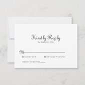 Calligraphy Classic Minimalistisch Wedding RSVP Ca Karte (Vorderseite)