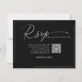 Calligraphy Classic Modern Wedding QR Code UAWG RSVP Karte (Vorderseite)