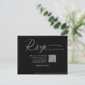 Calligraphy Classic Modern Wedding QR Code UAWG RSVP Karte (Stehend Vorderseite)
