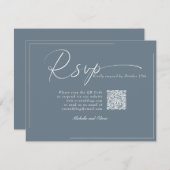 Calligraphy Classic Modern Wedding QR Code UAWG RSVP Karte (Vorne/Hinten)