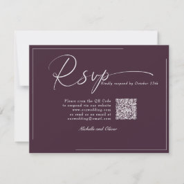 Calligraphy Classic Modern Wedding QR Code UAWG RSVP Karte