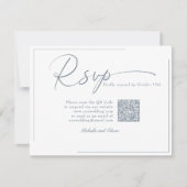 Calligraphy Classic Modern Wedding QR Code UAWG RSVP Karte (Vorderseite)