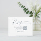 Calligraphy Classic Modern Wedding QR Code UAWG RSVP Karte (Stehend Vorderseite)