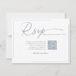 Calligraphy Classic Modern Wedding QR Code UAWG RSVP Karte