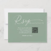 Calligraphy Classic Modern Wedding QR Code UAWG RSVP Karte (Vorderseite)