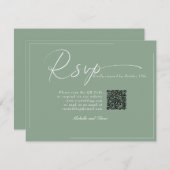 Calligraphy Classic Modern Wedding QR Code UAWG RSVP Karte (Vorne/Hinten)
