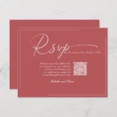 Calligraphy Classic Modern Wedding QR Code UAWG RSVP Karte (Vorne/Hinten)