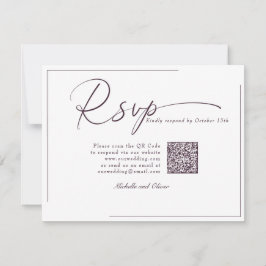 Calligraphy Classic Modern Wedding QR Code UAWG RSVP Karte