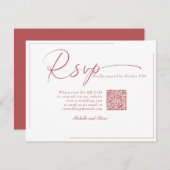 Calligraphy Classic Modern Wedding QR Code UAWG RSVP Karte (Vorne/Hinten)