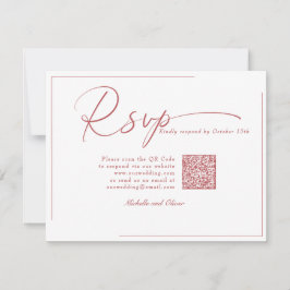 Calligraphy Classic Modern Wedding QR Code UAWG RSVP Karte