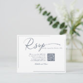 Calligraphy Classic Modern Wedding QR Code UAWG RSVP Karte (Stehend Vorderseite)