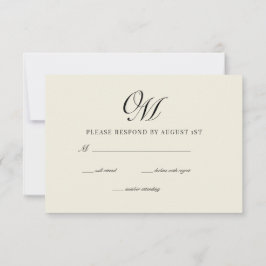 Calligraphy Classic Moderne Hochzeit RSVP Karte