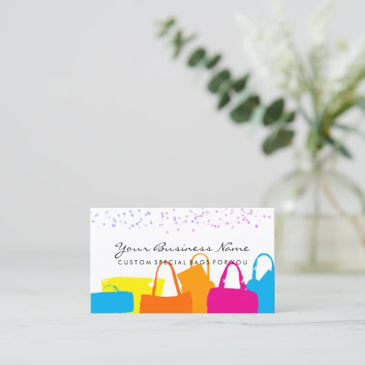 Calligraphy Classy Fashion Consultant Bags Visitenkarte (Stehend Vorderseite)