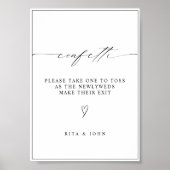 Calligraphy Confetti senden Hochzeitszeichen ab Poster (Vorne)