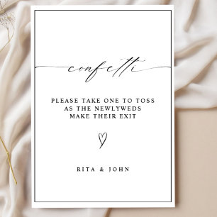Calligraphy Confetti senden Hochzeitszeichen ab Poster