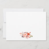 Calligraphy Coral Floral New Wedding Date Card Save The Date (Rückseite)