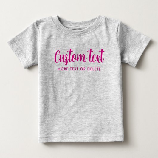 Calligraphy Custom Text Pic Template Heather Grey Baby T-shirt (Vorderseite)
