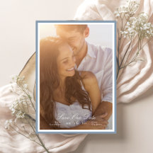 Calligraphy Dusty Blue Gerahmt Classic Foto