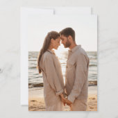 Calligraphy Dusty Blue Gerahmt Classic Foto Save The Date (Rückseite)