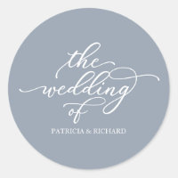 Calligraphy Dusty Blue Wedding Siegel
