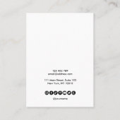 Calligraphy Earring Necklace-Grafikkarte Visitenkarte (Rückseite)