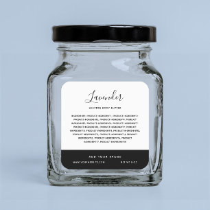 Calligraphy Editable Colors Contrast Ingredients Quadratischer Aufkleber