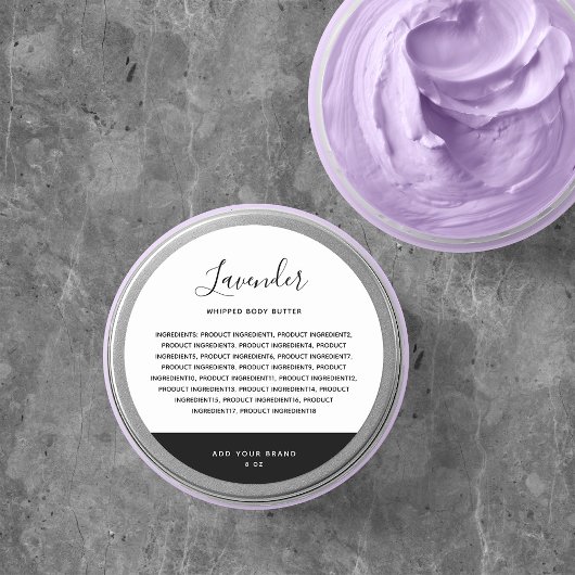 Calligraphy Editable Colors Contrast Ingredients Runder Aufkleber