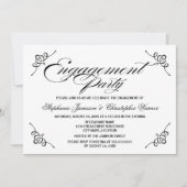 Calligraphy Elegance Engagement Party Einladung (Vorderseite)