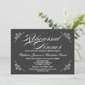 Calligraphy Elegance Grau Probe Abendessen Einladung (Stehend Vorderseite)