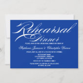 Calligraphy Elegance Royal Blue Probe Dinner Einladung (Vorderseite)