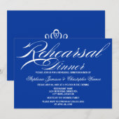 Calligraphy Elegance Royal Blue Probe Dinner Einladung (Vorne/Hinten)