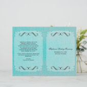 Calligraphy Elegance Vintag Linen Wedding Program (Stehend Vorderseite)