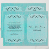 Calligraphy Elegance Vintag Linen Wedding Program (Vorne/Hinten)