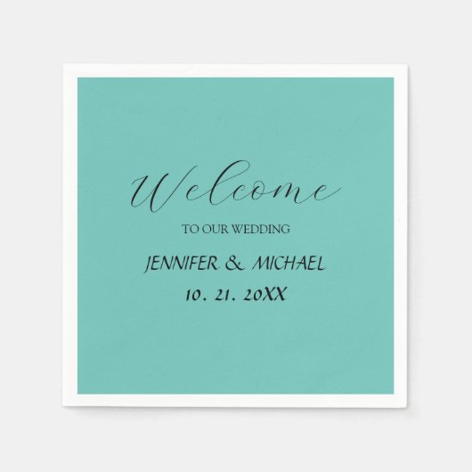 Calligraphy Elegant Begrüßung Serviette (Vorderseite)