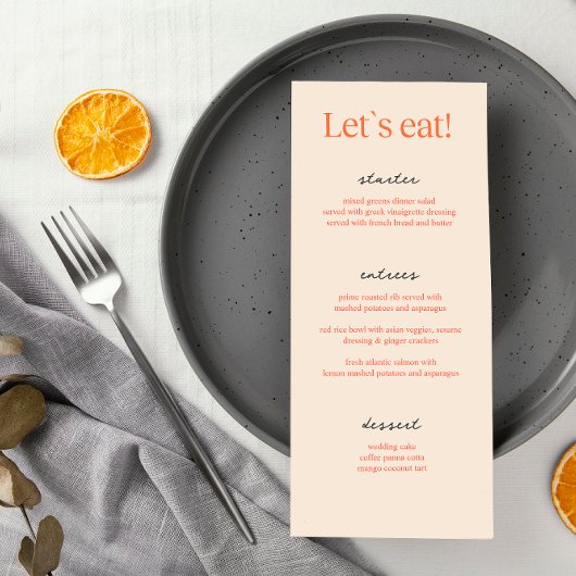 Calligraphy Elegant Beige Wedding Menu Cards Menükarte