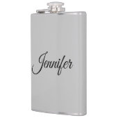 Calligraphy Elegant Bold Retro Gray Flachmann (Links)