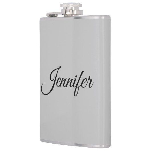 Calligraphy Elegant Bold Retro Gray Flachmann (Links)