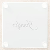 Calligraphy Elegant Bold Retro Gray Glasuntersetzer (Rückseite)