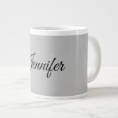 Calligraphy Elegant Bold Retro Gray Jumbo-Tasse (Vorderseite Rechts)