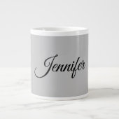 Calligraphy Elegant Bold Retro Gray Jumbo-Tasse (Vorderseite)