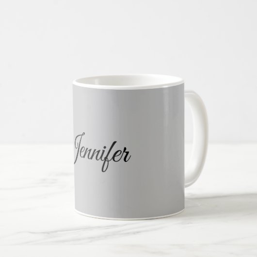 Calligraphy Elegant Bold Retro Gray Kaffeetasse (VorderseiteRechts)