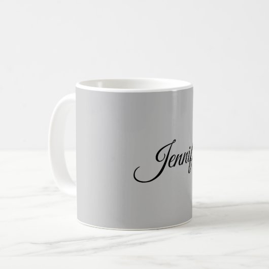 Calligraphy Elegant Bold Retro Gray Kaffeetasse (Vorderseite Links)