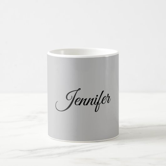 Calligraphy Elegant Bold Retro Gray Kaffeetasse (Mittel)