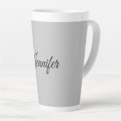 Calligraphy Elegant Bold Retro Gray Milchtasse (Rechte Ecke)