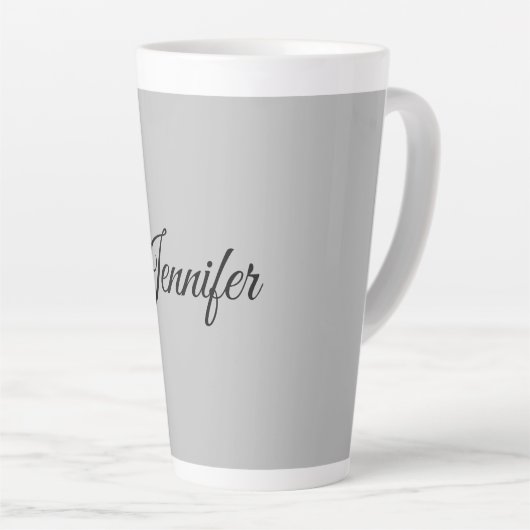 Calligraphy Elegant Bold Retro Gray Milchtasse (Rechte Ecke)