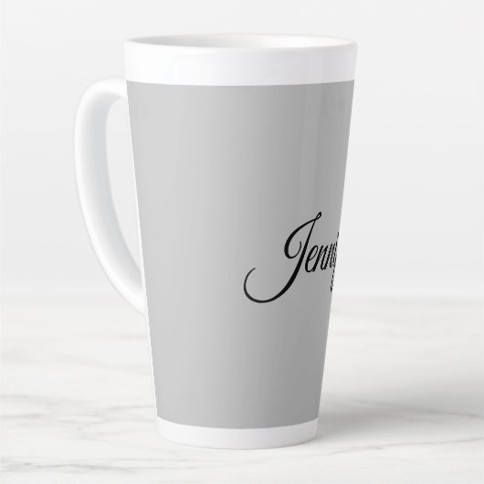 Calligraphy Elegant Bold Retro Gray Milchtasse (Linke Ecke)