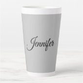 Calligraphy Elegant Bold Retro Gray Milchtasse (Vorderseite)