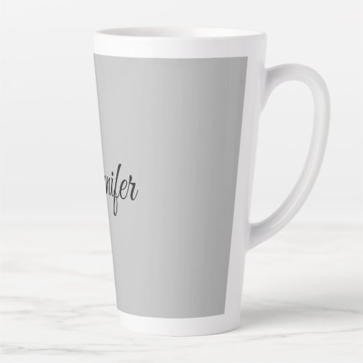 Calligraphy Elegant Bold Retro Gray Milchtasse (Rechts)