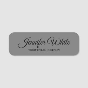 Calligraphy Elegant Bold Retro Gray Namensschild